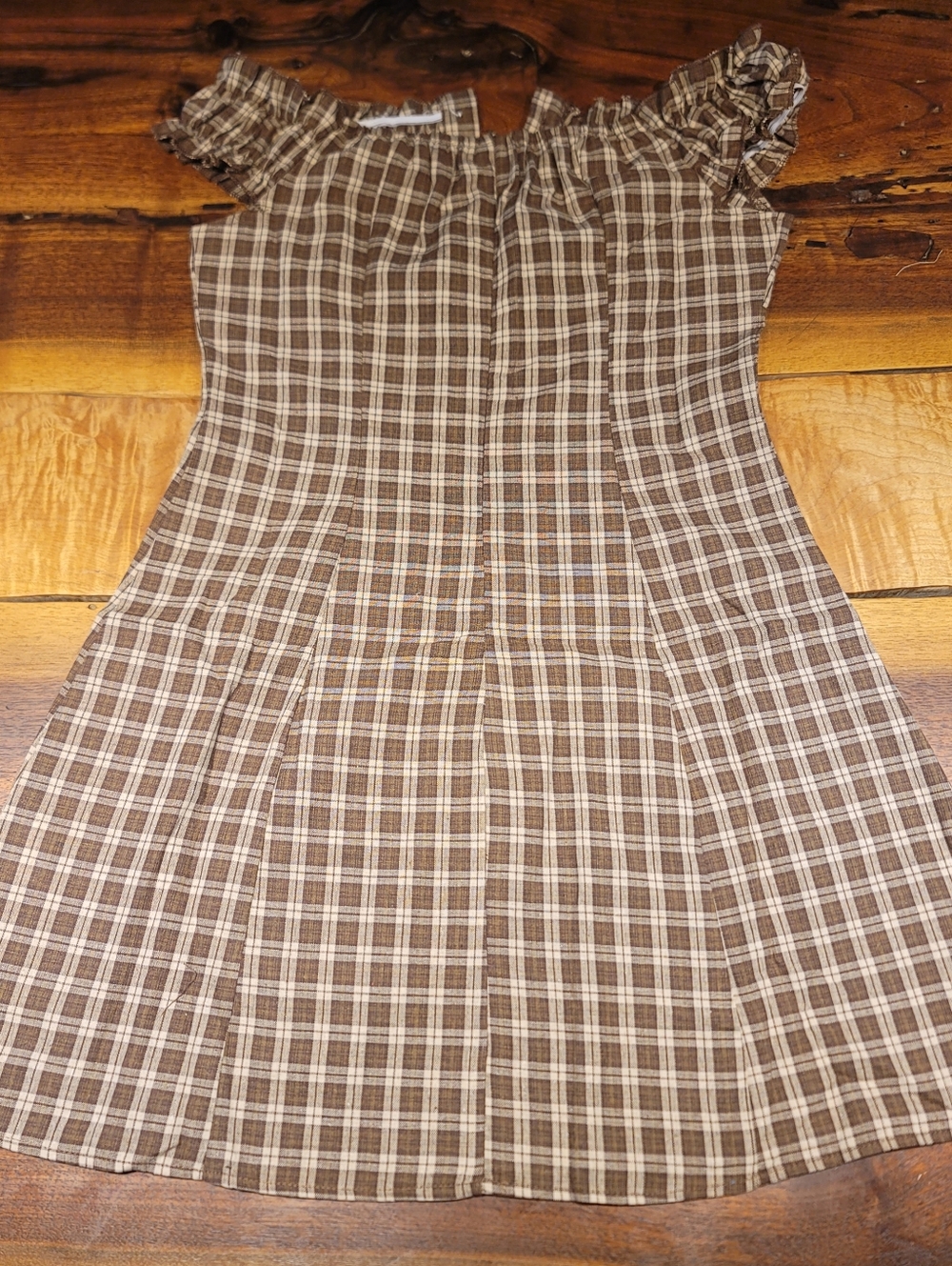 Plaid Button Mini Dress Size Small - Picture 7 of 7